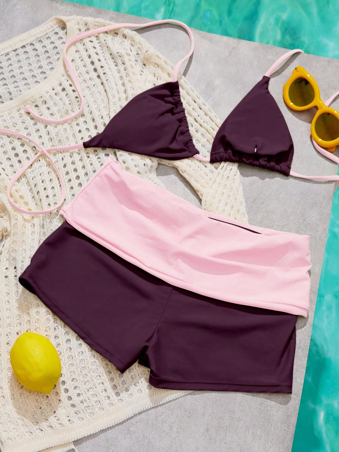 Women's Bikini Swimsuit Pilates Set Beachwear/Fitness Set/Casual/Y2k/Street Style/Vacation Summer Outfit