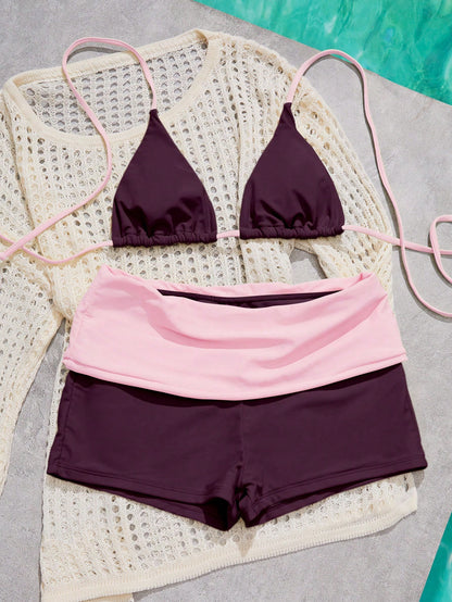 Women's Bikini Swimsuit Pilates Set Beachwear/Fitness Set/Casual/Y2k/Street Style/Vacation Summer Outfit