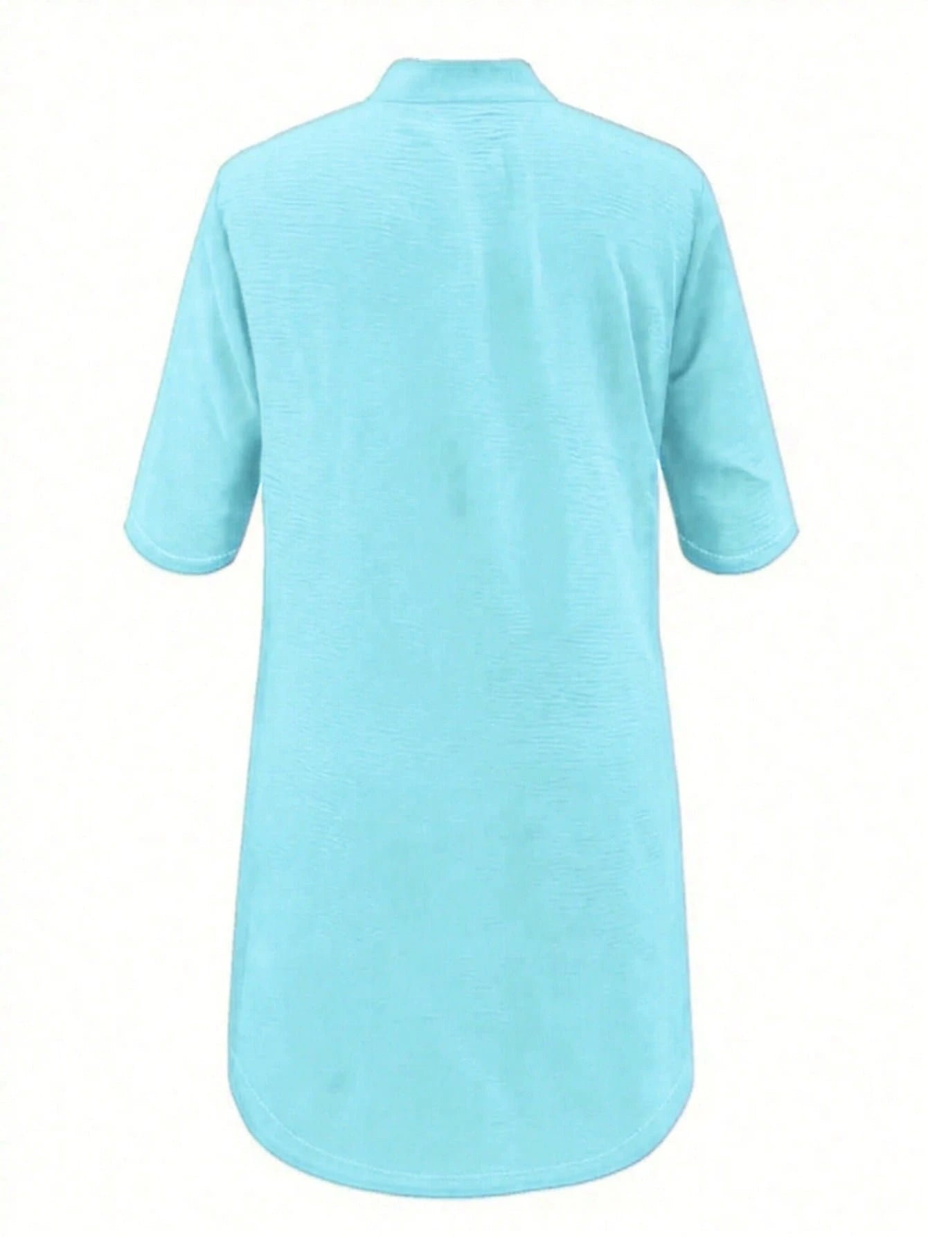 Women's Casual Green Button-Up Shirt Dress, Knee-Length Woven Fabric Mid-Length Dress For Back To School Season Elegant