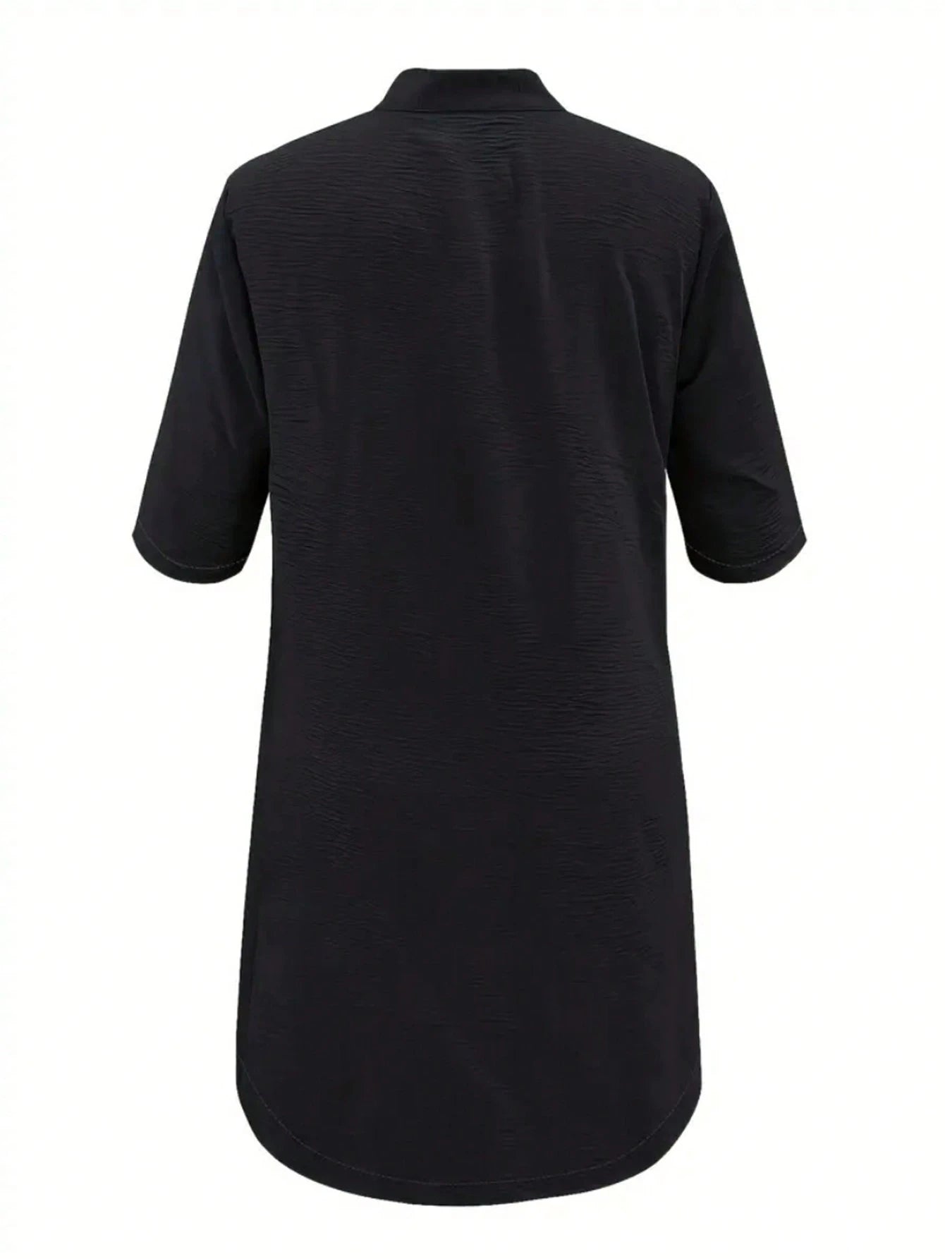 Women's Casual Green Button-Up Shirt Dress, Knee-Length Woven Fabric Mid-Length Dress For Back To School Season Elegant
