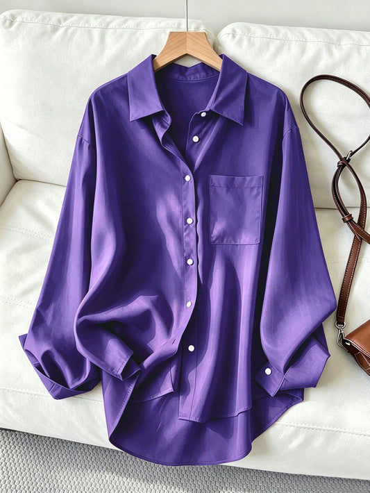 Women's Casual Loose Long Sleeve Shirt, Spring/Autumn
