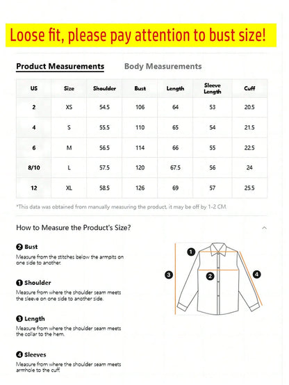 Women's Casual Loose Long Sleeve Shirt, Spring/Autumn