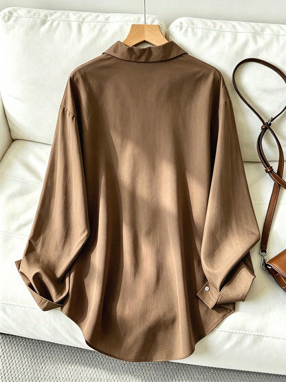 Women's Casual Loose Long Sleeve Shirt, Spring/Autumn