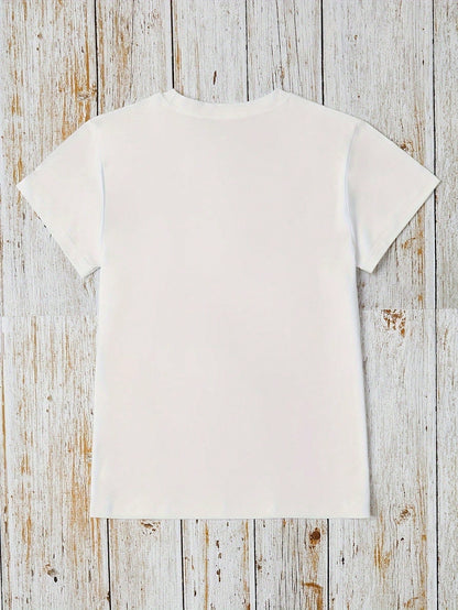 Women's Casual Summer Beach Pattern T-Shirt- Ocean Shell And Starfish Print, White And Blue Loose Fit, Breathable And Machine Washable Fabric