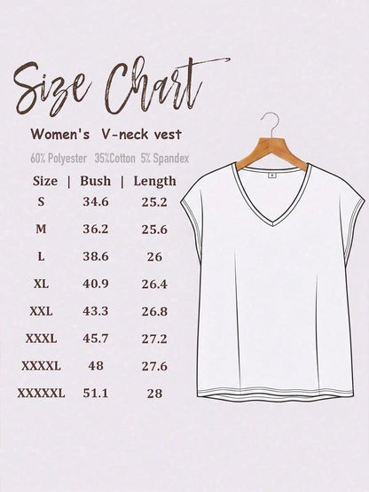 Women's Casual Summer V-Neck Vest| Mushroom Floral Pattern Print Design| Perfect For Daily Wear, Outdoor Leisure, Loungewear, Back-To-School Season, Mother's Day & More Summer Occasions| Daily Gif