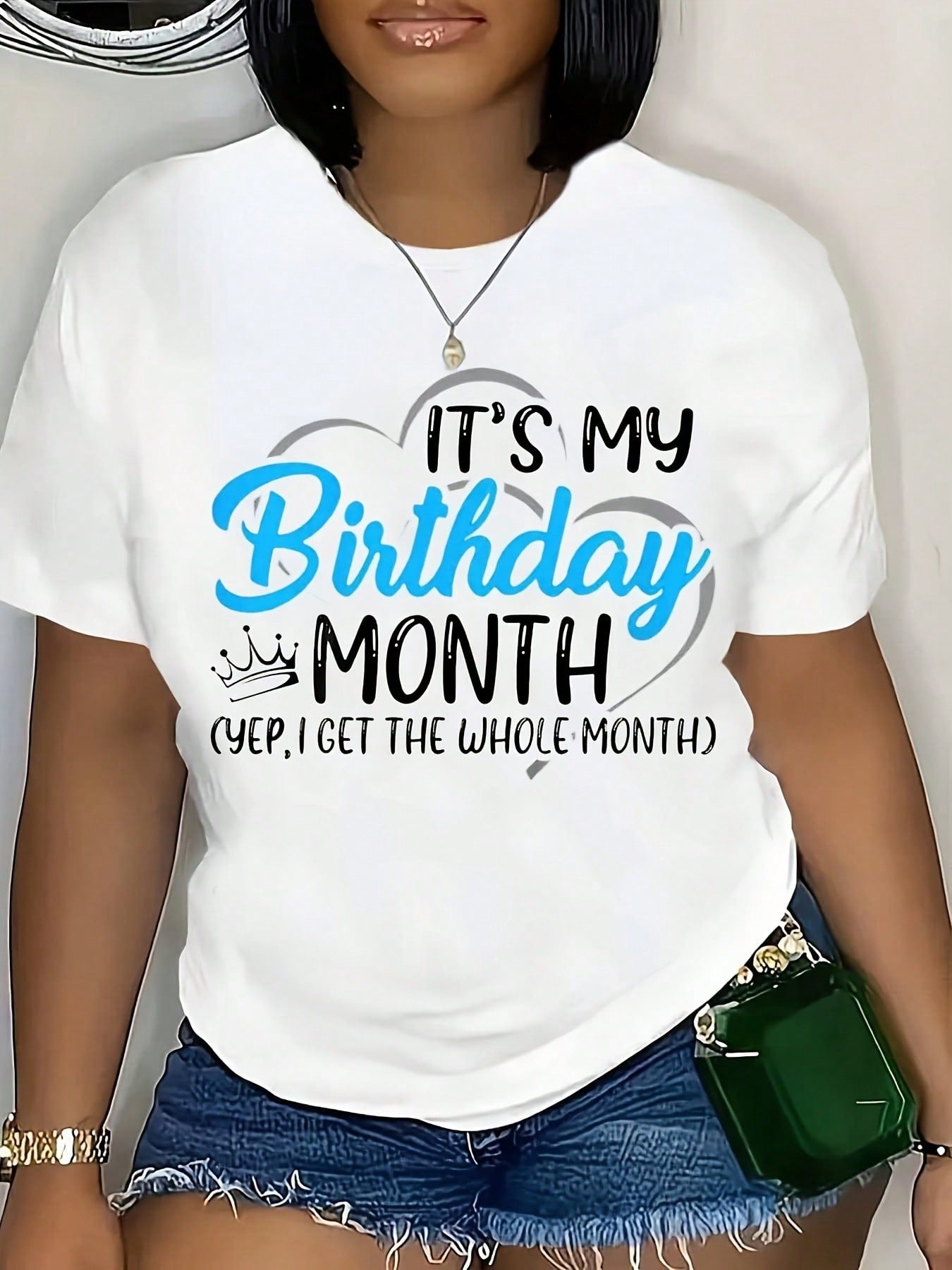 Women's Casual T Shirt For It's My Birthday Slogan & Crown & Balloon Graphic Vintage Printed Spring/Summer T-Shirt Short Sleeved Tee Round Neck Top