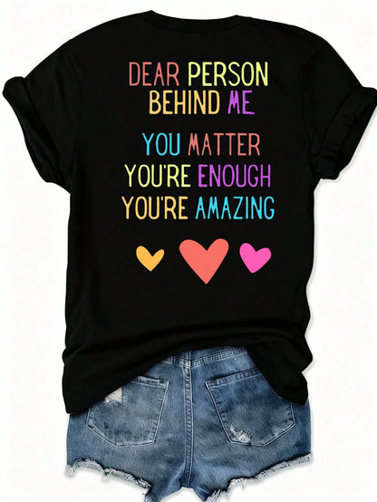Women's Casual T-Shirt, Valentine's Day Cartoon Heart Pattern, Red Sequin Heart Graphic Women's Casual T-Shirt, Fashionable, Comfortable, Breathable, Spring/Summer Classic Short Sleeve Crew Neck Top B
