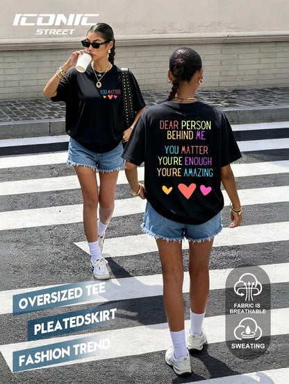 Women's Casual T-Shirt, Valentine's Day Cartoon Heart Pattern, Red Sequin Heart Graphic Women's Casual T-Shirt, Fashionable, Comfortable, Breathable, Spring/Summer Classic Short Sleeve Crew Neck Top B