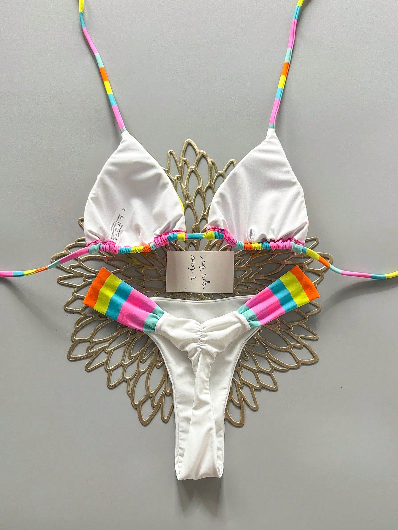 Women's Colorful Striped Bikini Set Vacation Beach Summer