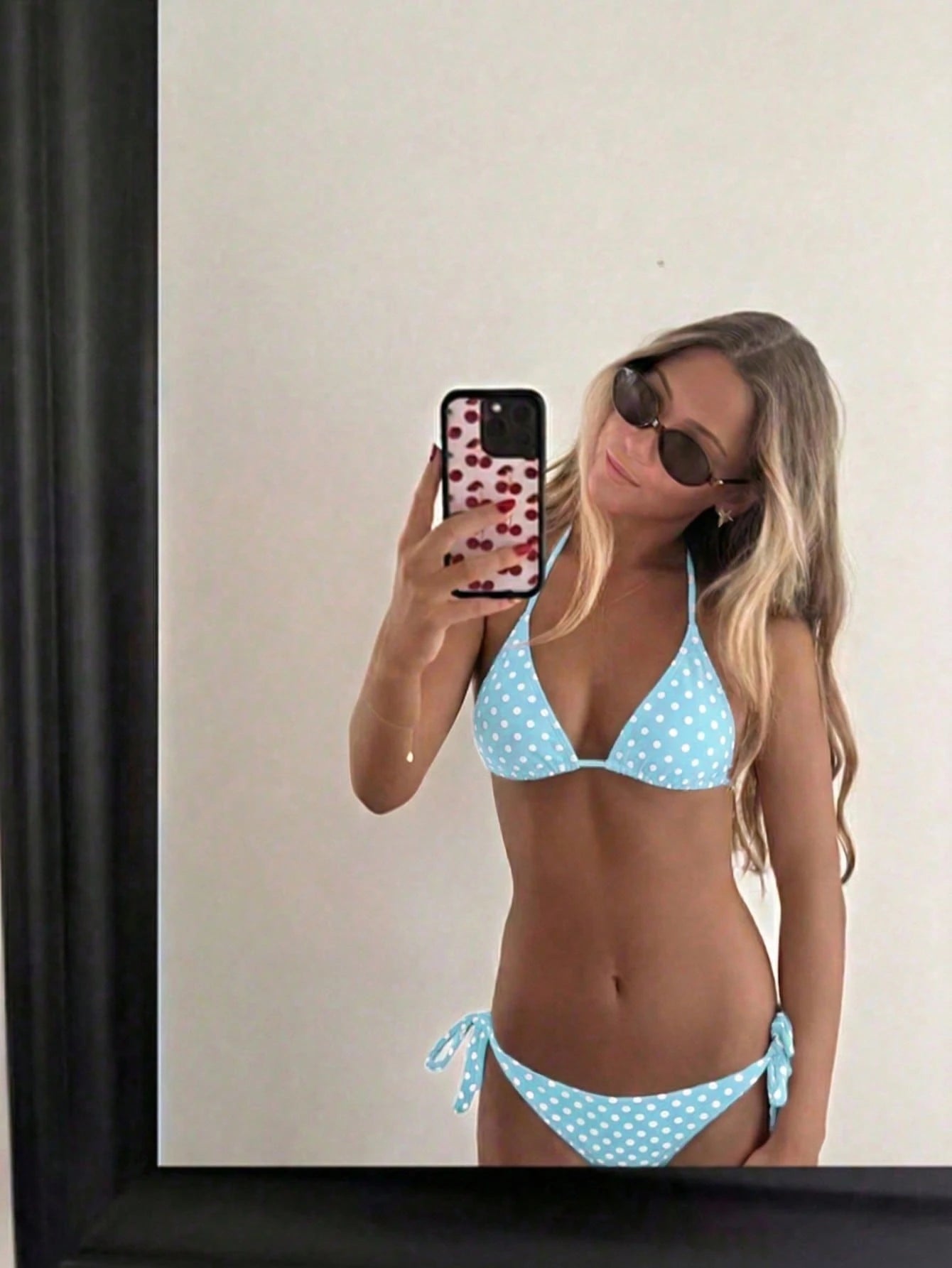 Women's Fashionable & Cute Black & White Polka Dot Design Bikini 2 Pieces Set, Essential For Beach & Spa Vacation Summer, Aesthetic