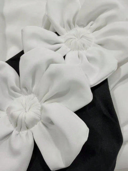 Women's Floral Decor Valentine's Day Party Evening Dress, Sexy Bud Strap Dress White Summer Elegant