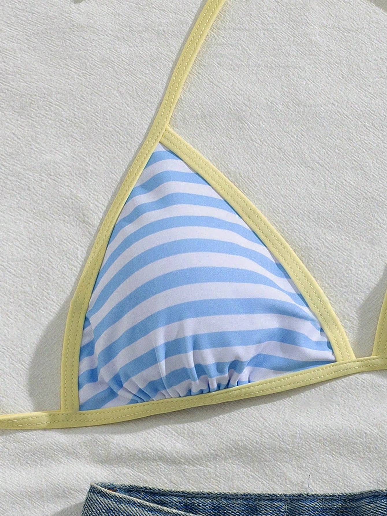 Women's Halter Tie Solid Color Sexy Bikini Swimwear Set, Halter Tie Backless Women's Swimwear, Double-Layer Fabric Vacation Beach Summer