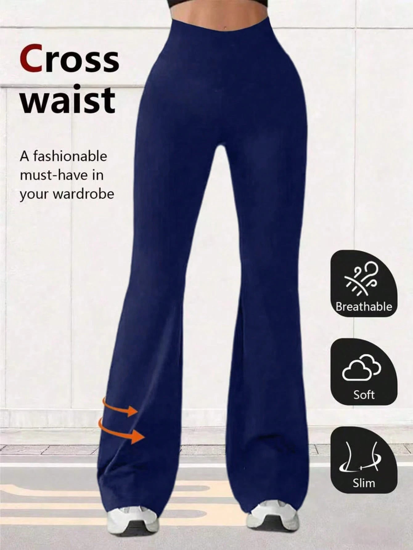 Women's High Waist Flare Yoga Pants, Wide Leg Yoga Trousers, Loose Casual Sports Leggings For Fitness Pink