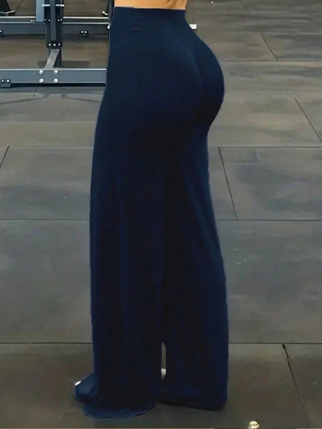 Women's High Waist Wide Leg Pants For Outdoor Exercise, Comfortable Sports Casual Leggings, High Elastic Flare Pants For Commuting And Yoga, Knit Fabric, Elastic And Comfortable, Suitable For Daily We