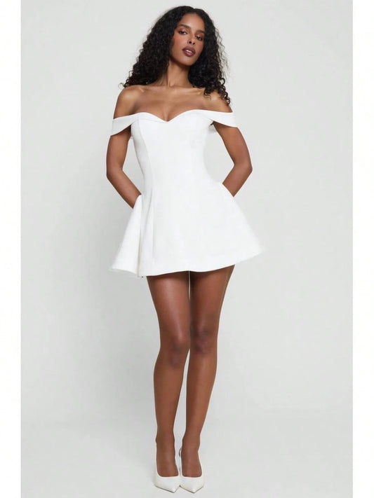 Women's Mini Dress Elegant Off Shoulder Fit And Flare Party Dress