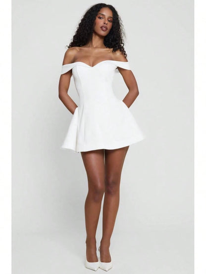 Women's Mini Dress Elegant Off Shoulder Fit And Flare Party Dress