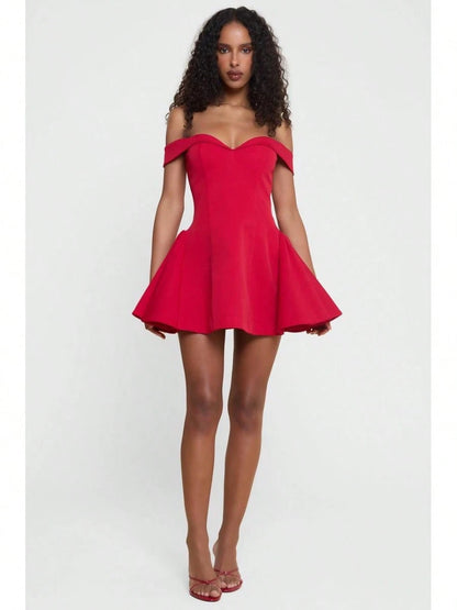 Women's Mini Dress Elegant Off Shoulder Fit And Flare Party Dress