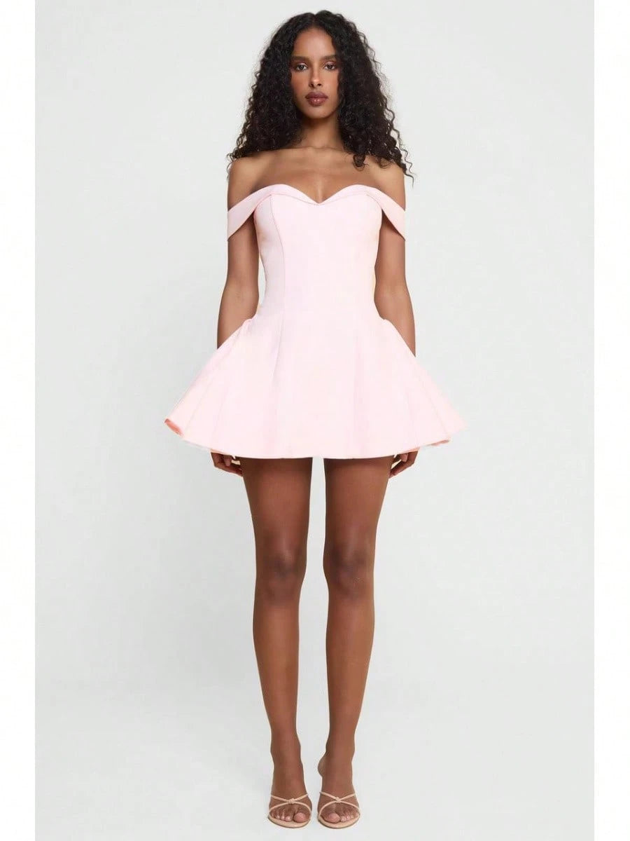 Women's Mini Dress Elegant Off Shoulder Fit And Flare Party Dress