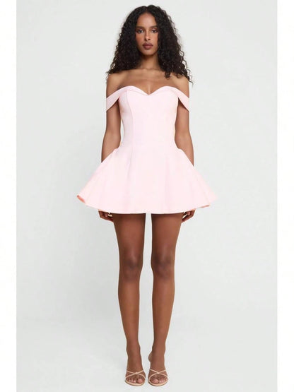Women's Mini Dress Elegant Off Shoulder Fit And Flare Party Dress