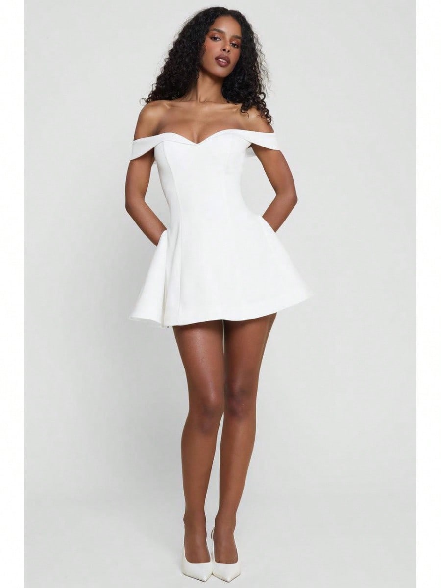 Women's Mini Dress Elegant Off Shoulder Fit And Flare Party Dress