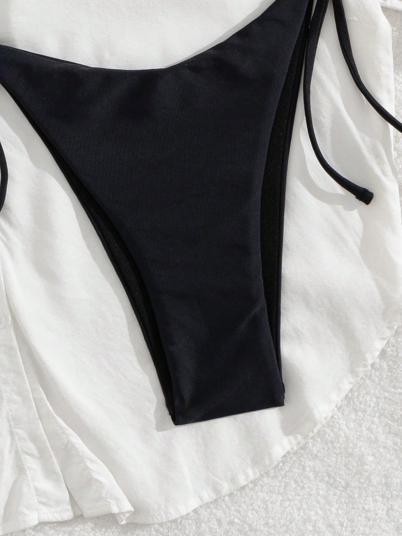 Women's New European & American Style Bikini Set Vacation Beach Black Summer, Resort Wear