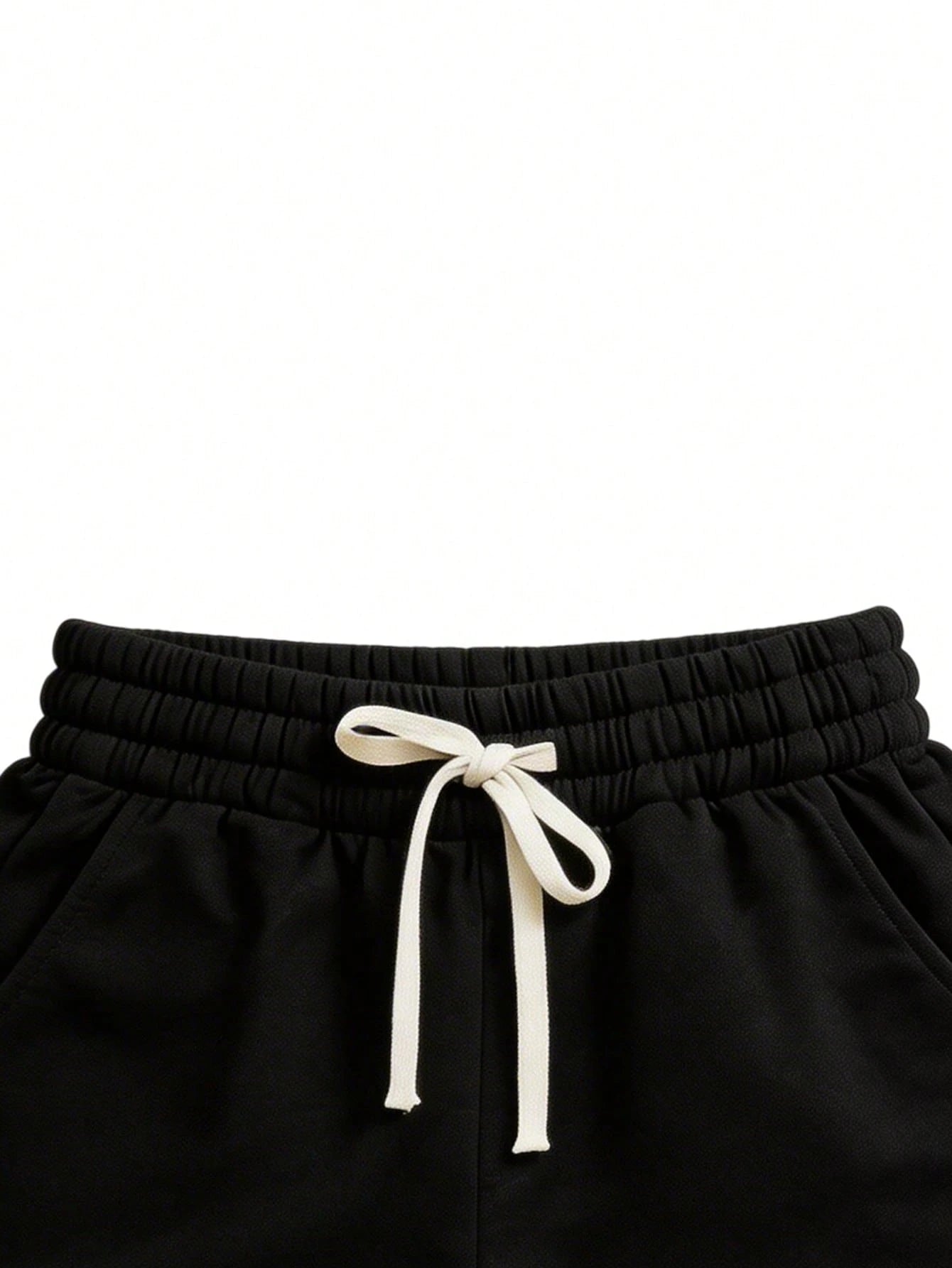 Women's Printed Casual Shorts, Summer Outdoor And Daily Wear Sports Black