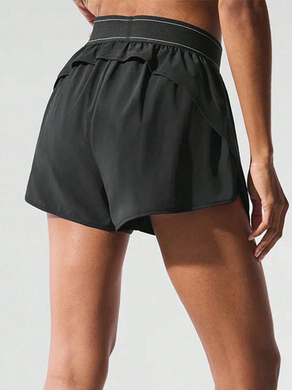 Women's Quick-Dry High-Waist Cargo Sports Shorts, Fitness Workout Wear, Outdoor Hiking Cycling With Belt And Hidden Pockets, Casual Travel Sportswear, Summer & Autumn