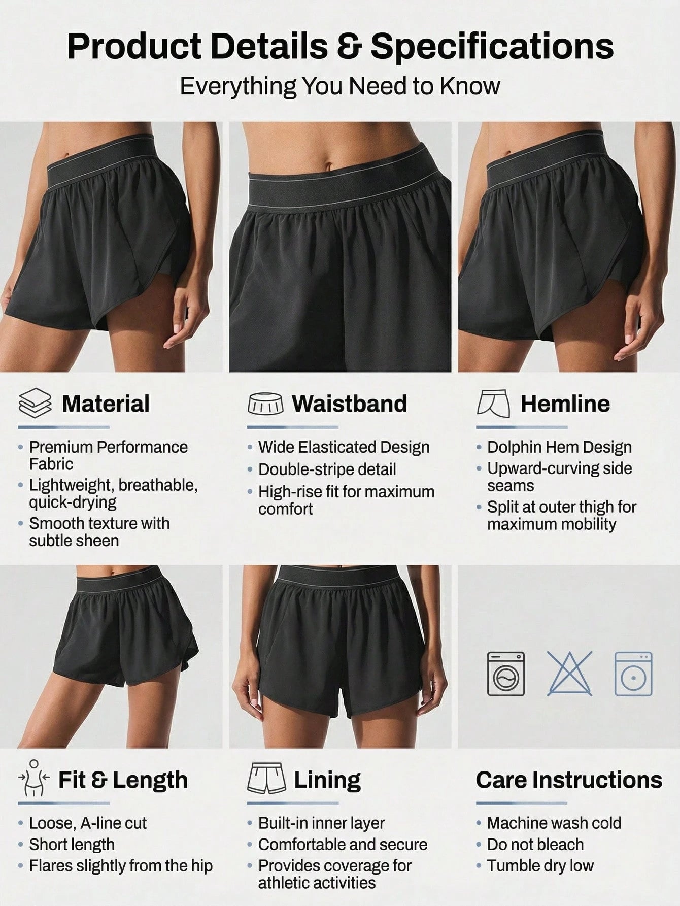 Women's Quick-Dry High-Waist Cargo Sports Shorts, Fitness Workout Wear, Outdoor Hiking Cycling With Belt And Hidden Pockets, Casual Travel Sportswear, Summer & Autumn