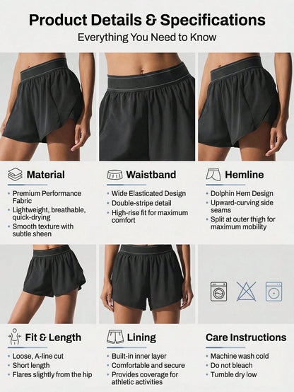 Women's Quick-Dry High-Waist Cargo Sports Shorts, Fitness Workout Wear, Outdoor Hiking Cycling With Belt And Hidden Pockets, Casual Travel Sportswear, Summer & Autumn