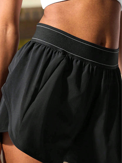 Women's Quick-Dry High-Waist Cargo Sports Shorts, Fitness Workout Wear, Outdoor Hiking Cycling With Belt And Hidden Pockets, Casual Travel Sportswear, Summer & Autumn