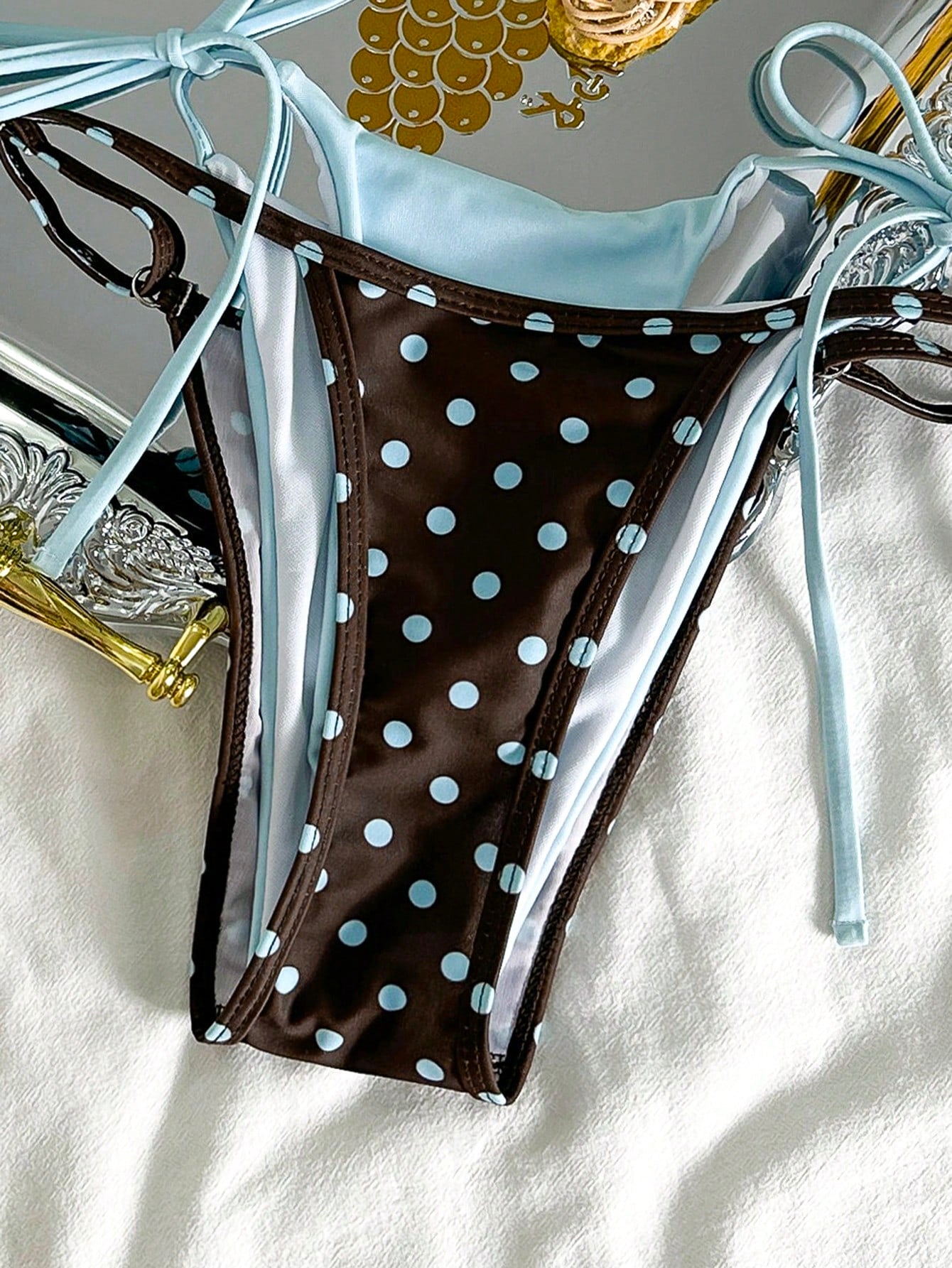 Women's Retro Polka Dot & Striped Bikini Swimwear, Casual Fashionable For Vacation, Music Festival, Cup Race, Kentucky Derby Summer Beach, Vacationcore
