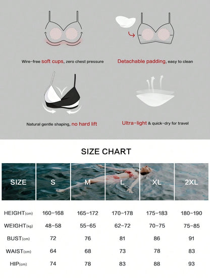 Women's Sexy Casual Black & White Color Block Spaghetti Strap Bikini Set, Beach Summer Vacation New Style Holiday Travel Outfit, High Cut, Aesthetic