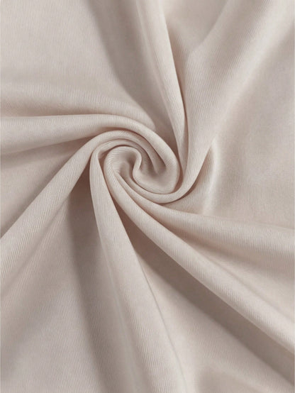 Women's Sexy Casual Elegant Asymmetric Cold Shoulder Bandeau Mini Dress, Apricot Color, Suitable For Graduation, Back To School, Daily Wear, Party, Vacation