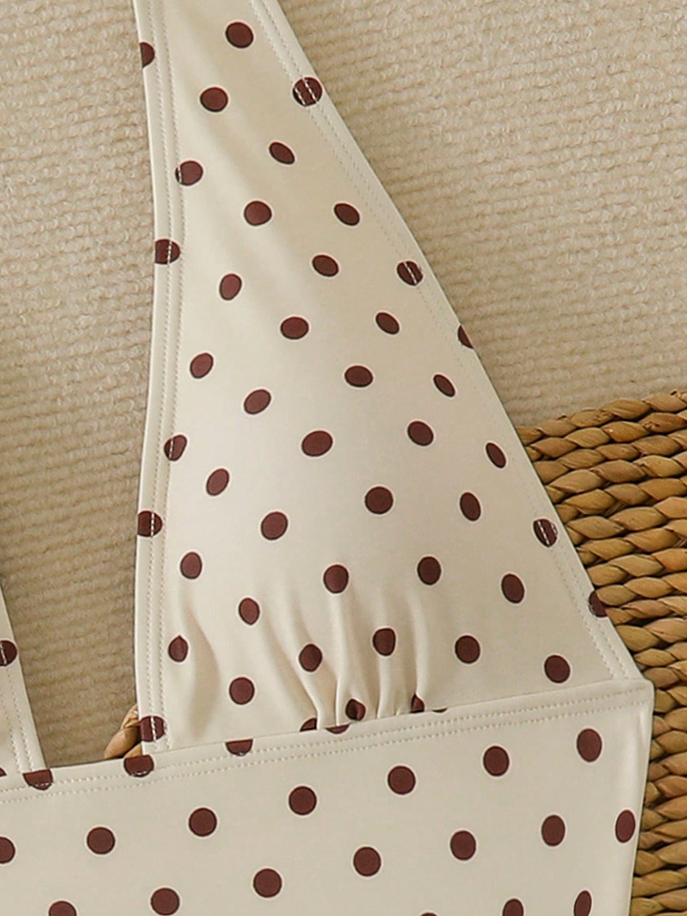 Women's Sexy Polka Dot Tie-Up Asymmetrical Backless Wrap Two Pieces Swimsuit, Beach Vacation Outfit For Summer