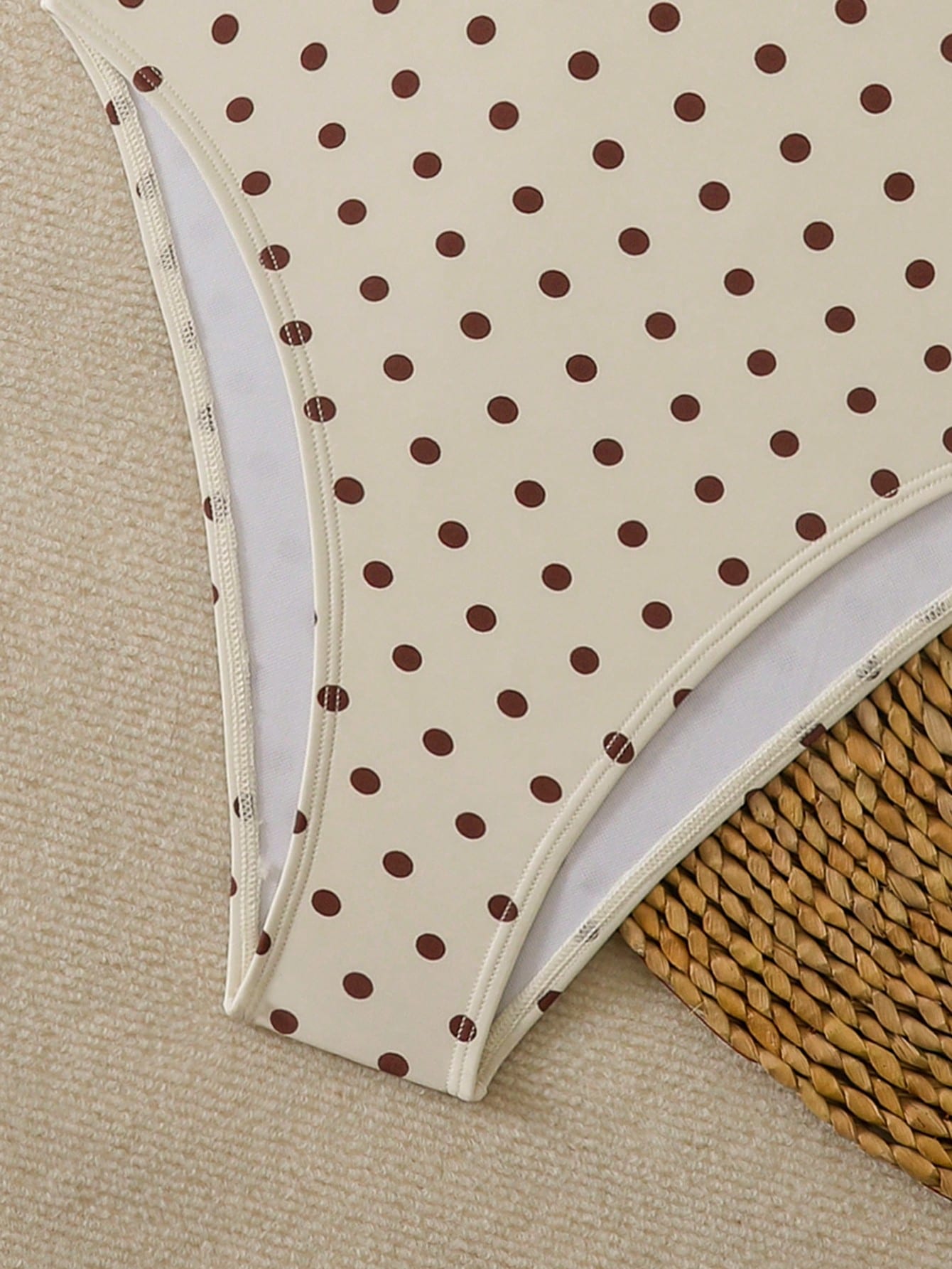 Women's Sexy Polka Dot Tie-Up Asymmetrical Backless Wrap Two Pieces Swimsuit, Beach Vacation Outfit For Summer