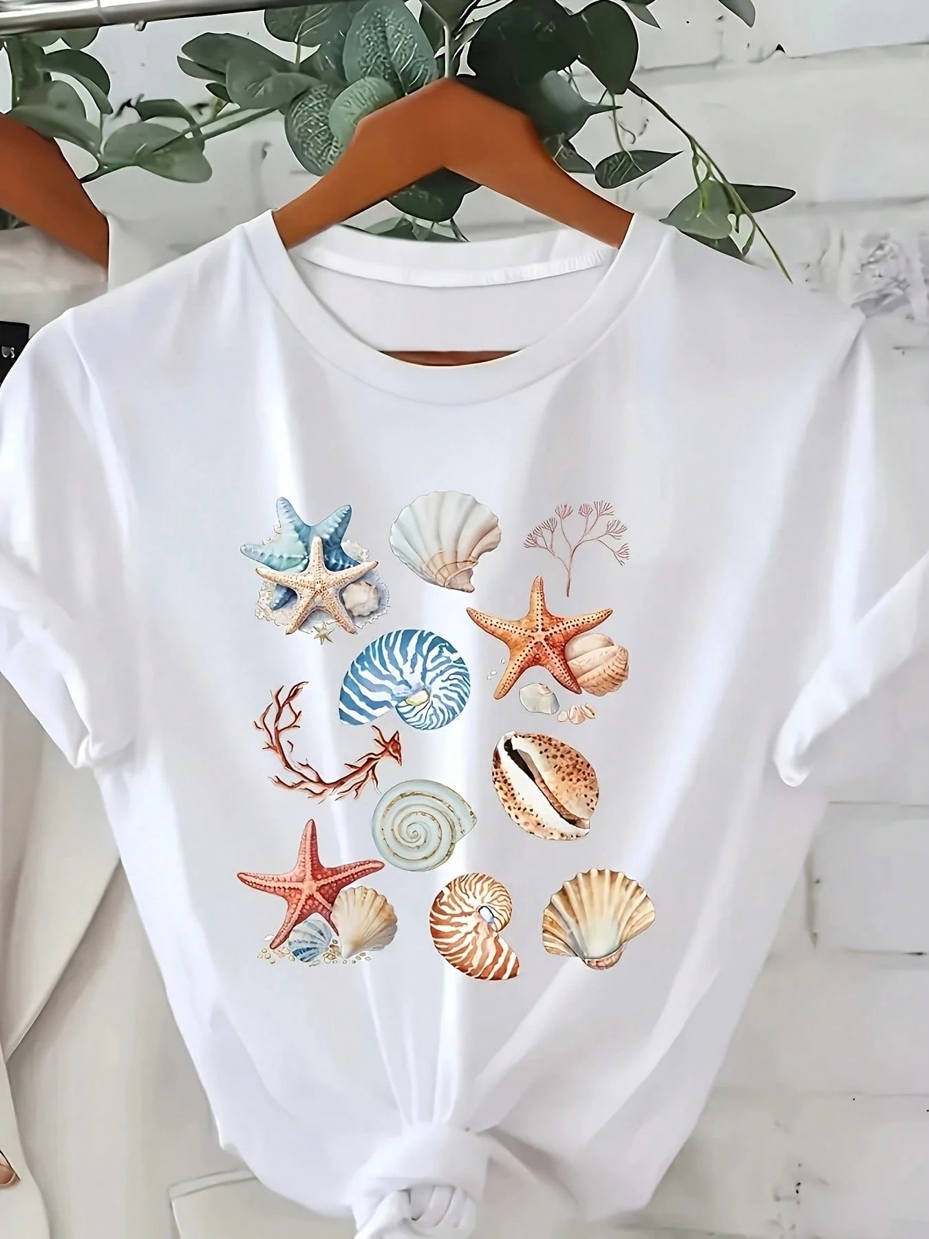 Women's Short-Sleeve T-Shirt- Medium-Stretch Fabric, Round Neck, Summer Blouse| Casual & Semi-Formal Wear| Machine Washable| Plain Or Layering Piece| In Stock- Casual Summer Essential For Hot