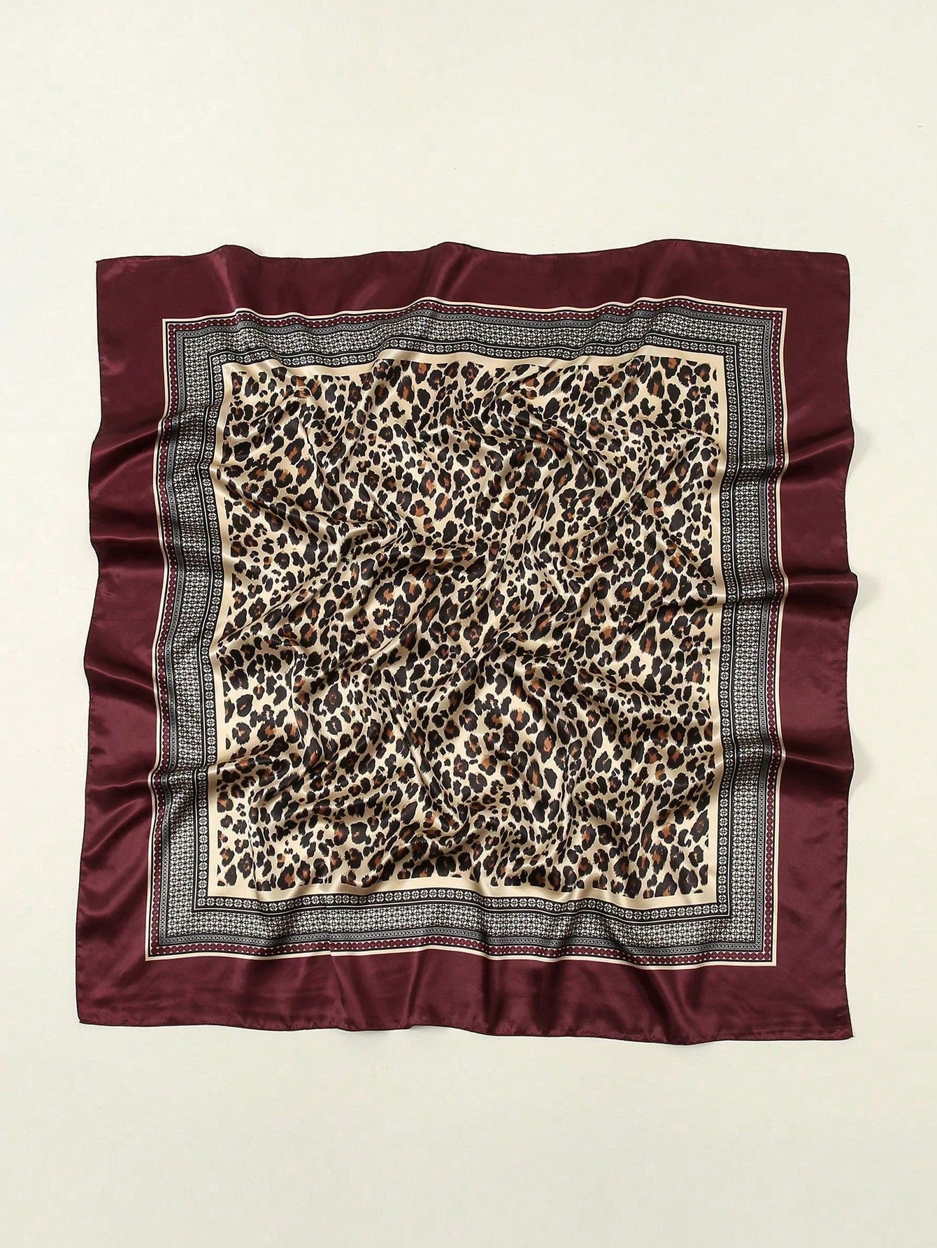 Women's Solid Burgundy Bandana Scarf, Spring Summer Hair Accessory Wrap For Vacation, Beach Party, Street Fashion