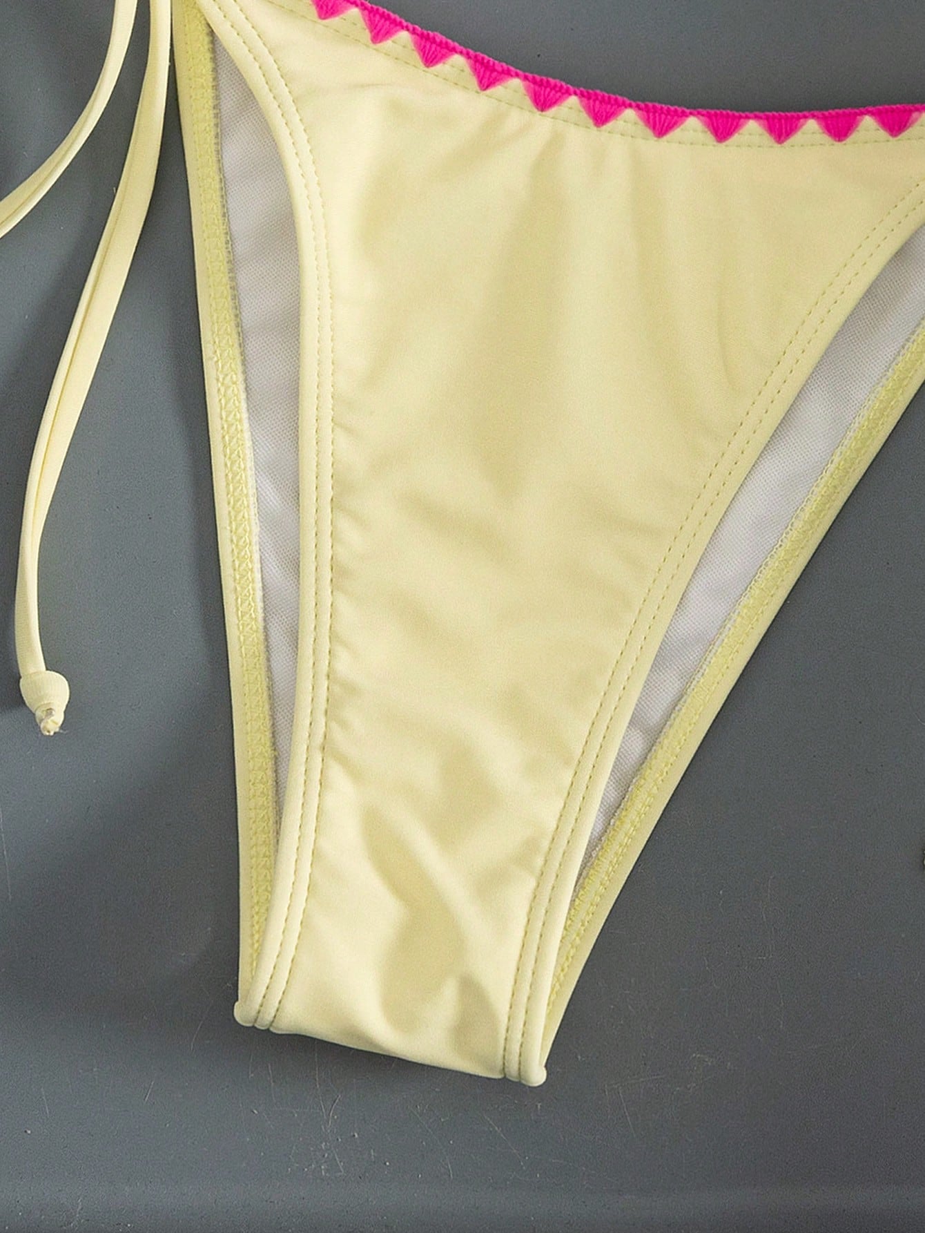 Women's Solid Color Reinforced Stitching Halter Tie Two Pieces Swimwear, Sexy High-End Minimalist Minimalist Sexy Style Summer, Resort Wear Vacation