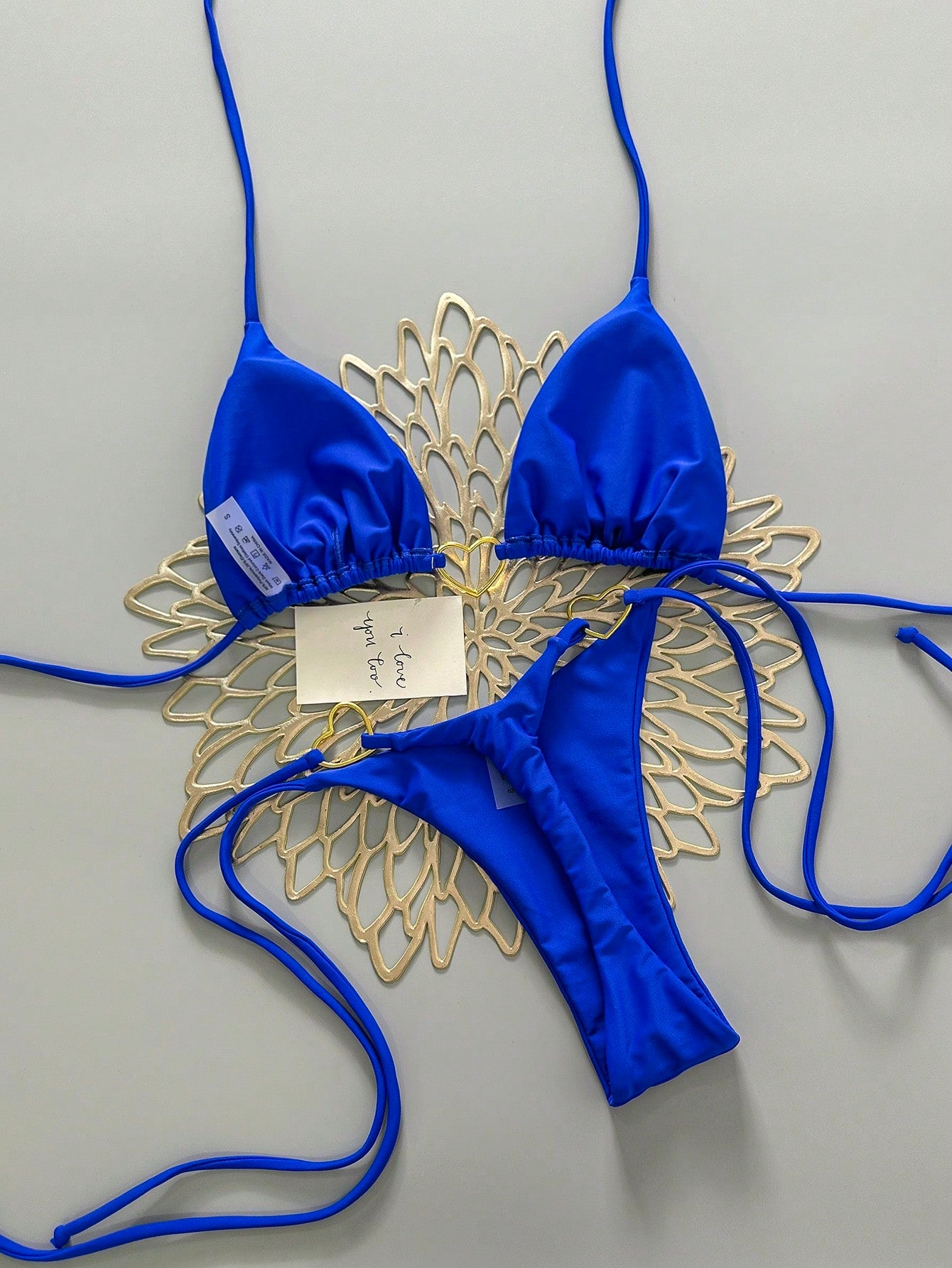 Women's Solid Color Tie-Up Sexy Bikini Swimwear Set, Summer Beach Vacation