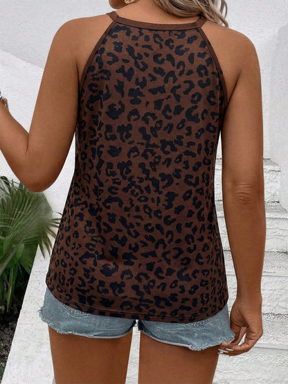 Women's Spring/Summer New Arrival Floral Print Faux Denim Patchwork Trim Casual Plus Size Camisole