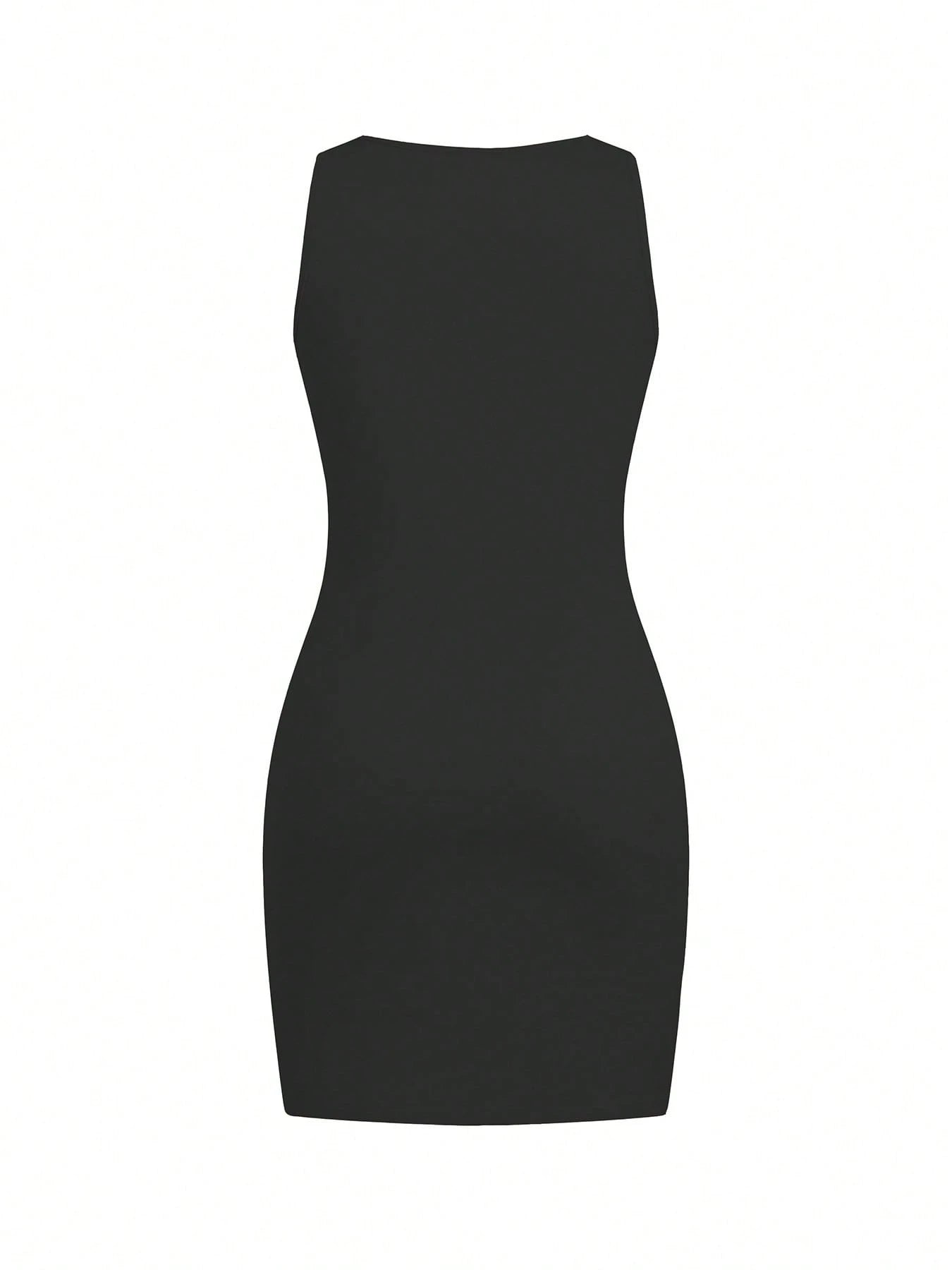 Women's Summer Casual Solid Color Minimalist Fitted Tank Bodycon Dress For Vacation And Beach Party Elegant