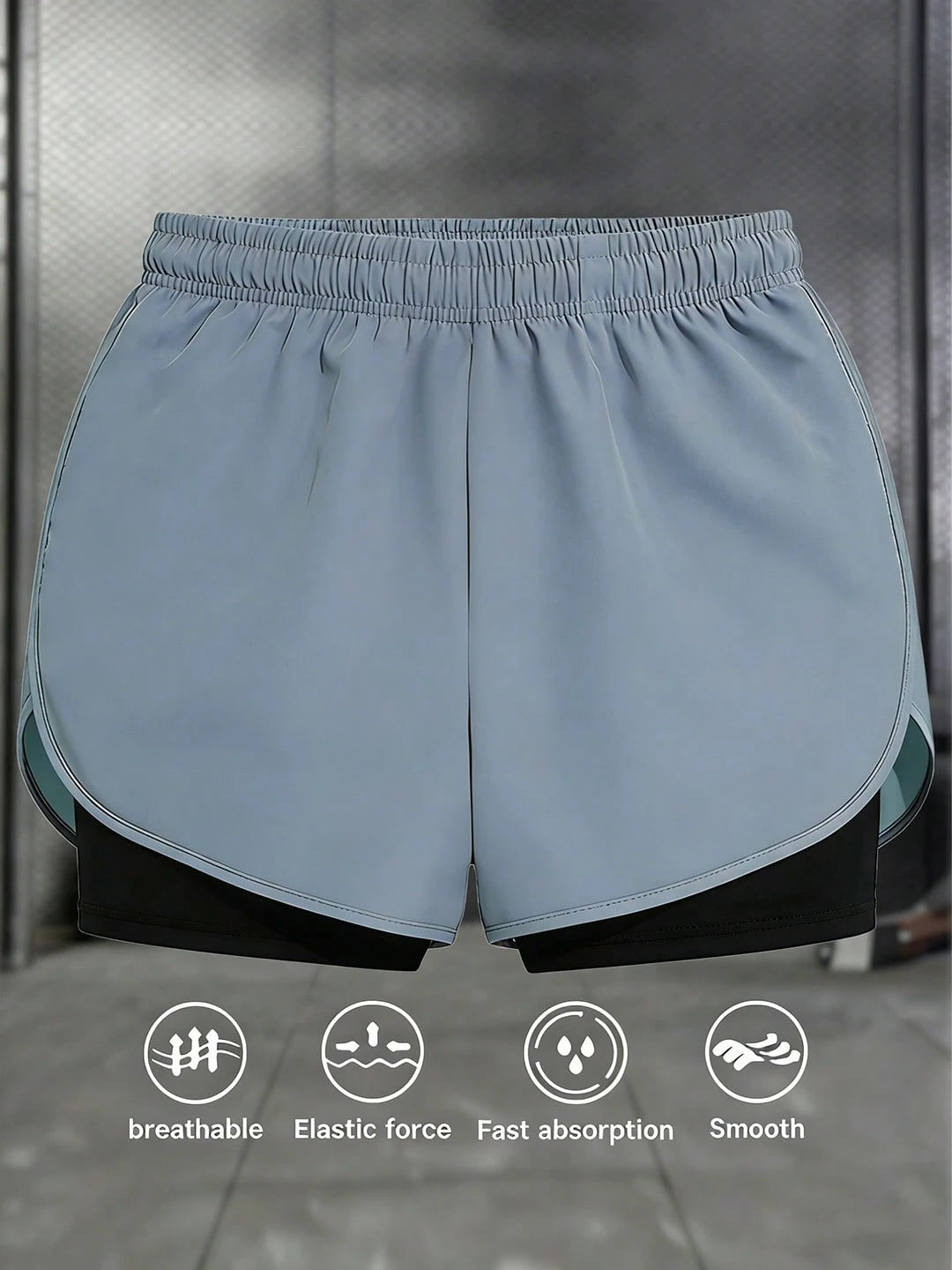 Women's Summer Drawstring Double-Layer Casual Sports Shorts, Suitable For Outdoor Hiking, Cycling, Ball Sports, Running And Indoor Fitness