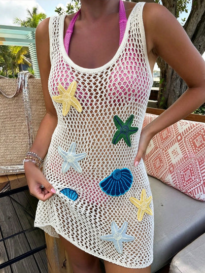 Women's Summer Fashion Elegant Colorblock Beach Cover-Up, Nautical, Sexy Minimalist, Vacation Essential White