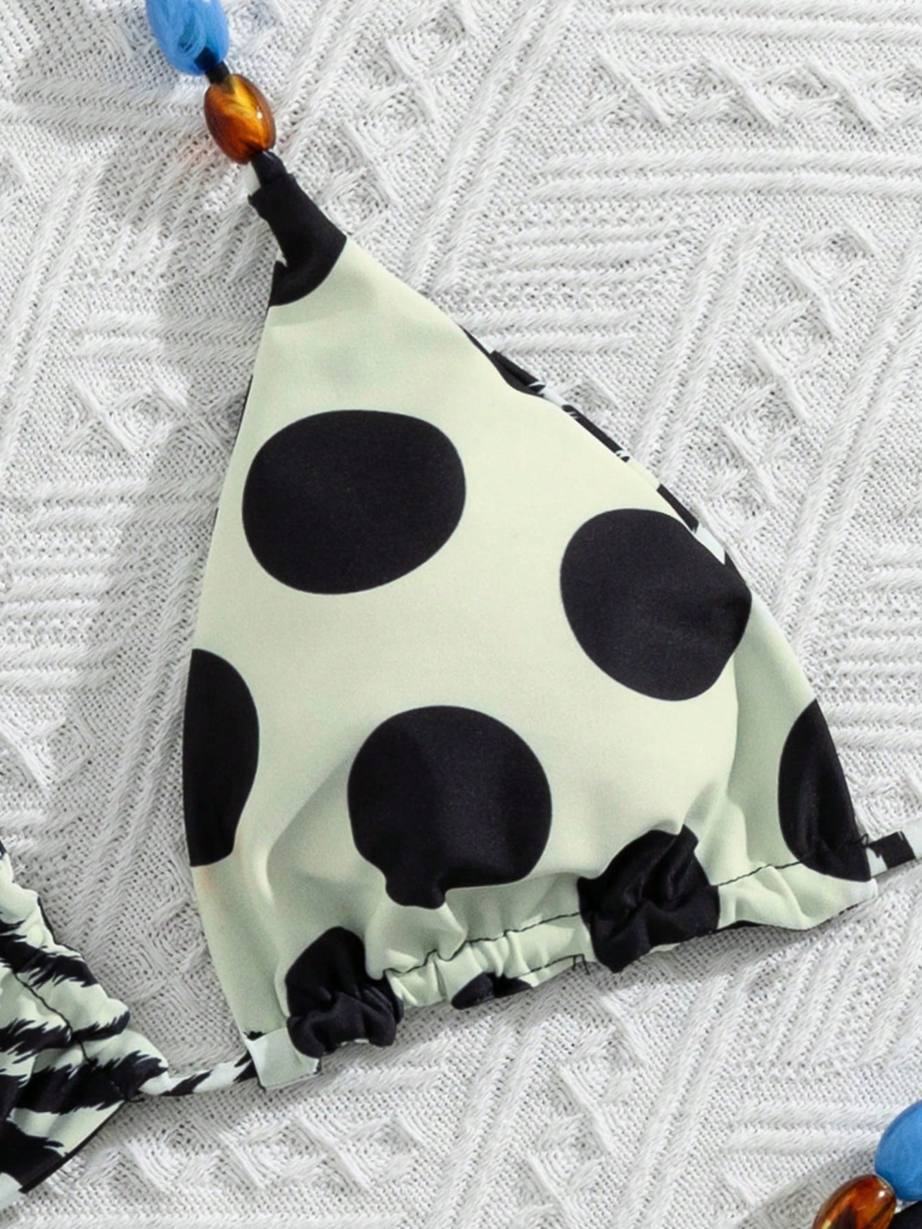 Women's Swimwear Bikini,Retro Animal Print Polka Dot Print Reversible Outfit Y2k Streetwear/Vacation Outfits/Beachwear Black Summer