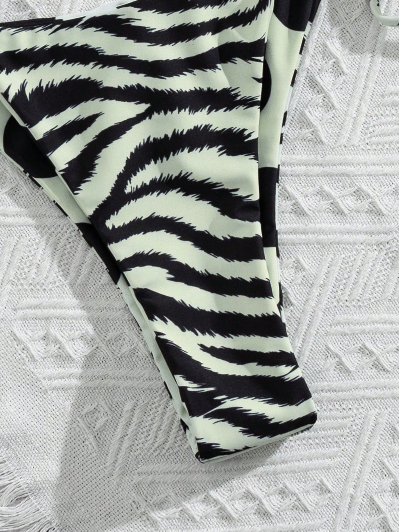 Women's Swimwear Bikini,Retro Animal Print Polka Dot Print Reversible Outfit Y2k Streetwear/Vacation Outfits/Beachwear Black Summer