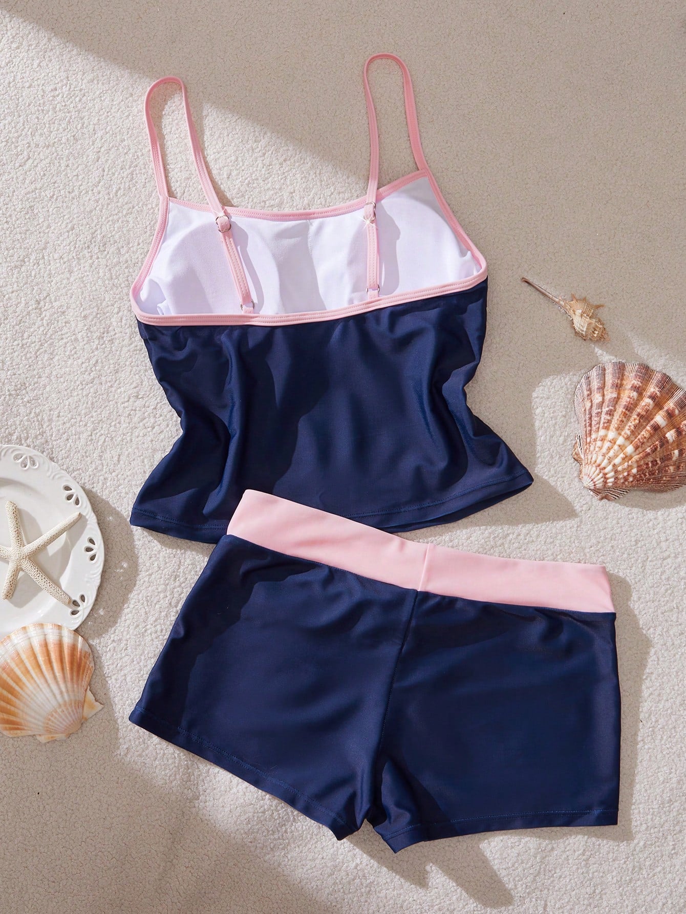 Women's Swimwear Tankini, Tropical Print Vest Bra Built-In T-Shirt Set For Vacation Back To School Tank Tops & Camis Vacation Beachwear Summer