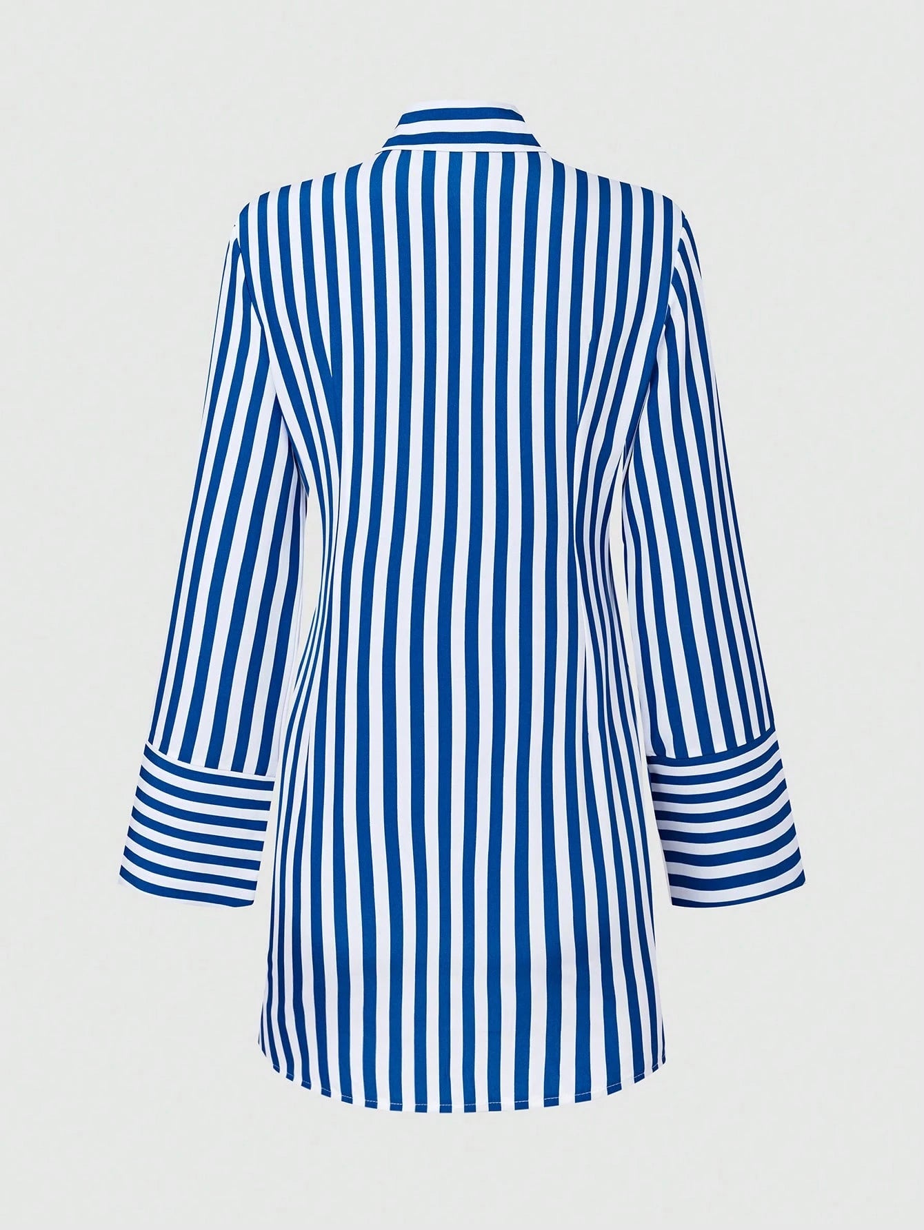 Women's Vacation Striped Long Sleeve Button Front Shirt Dress Fall Cloth For Women