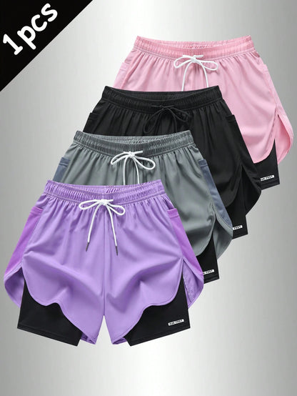 Women's Yoga Shorts Set, Featuring Quick-Dry Fabric And Mesh Pocket Design. Sports Summer