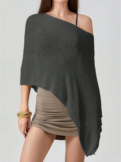 Women Sheer Knit Crochet Poncho Top Mesh Off Shoulder Shrug Summer Asymmetrical Shawl See Through Bolero Cover Up Tops