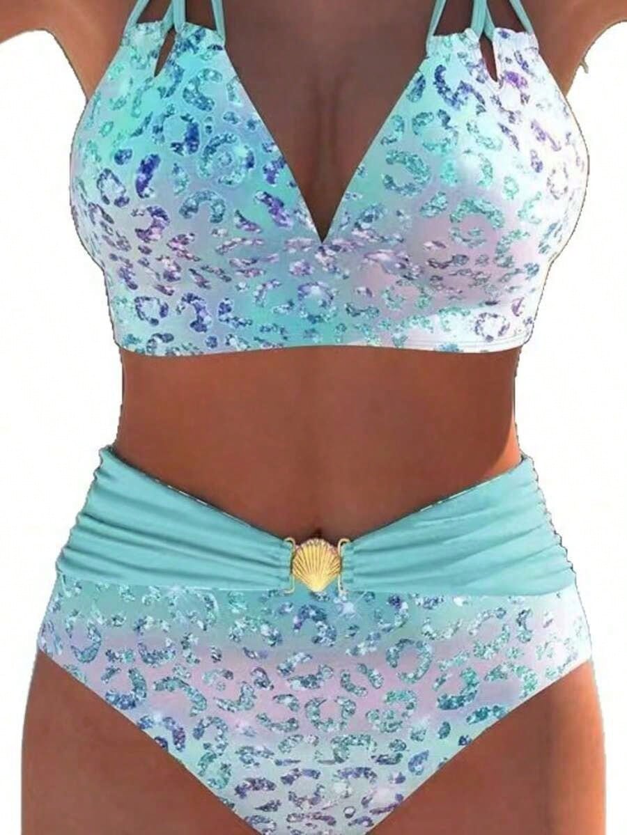 Women Swimwear Beach Suit Swimming Costume Summer Beach Festival Vacation Travel Fashion Elegant Exquisite Two Piece Bikini Set